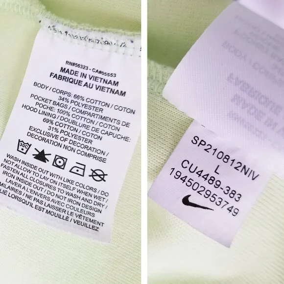 Nike Sportswear Men's L Tech Fleece Full-Zip Hoodie in Light Liquid Lime Black - Picture 12 of 16